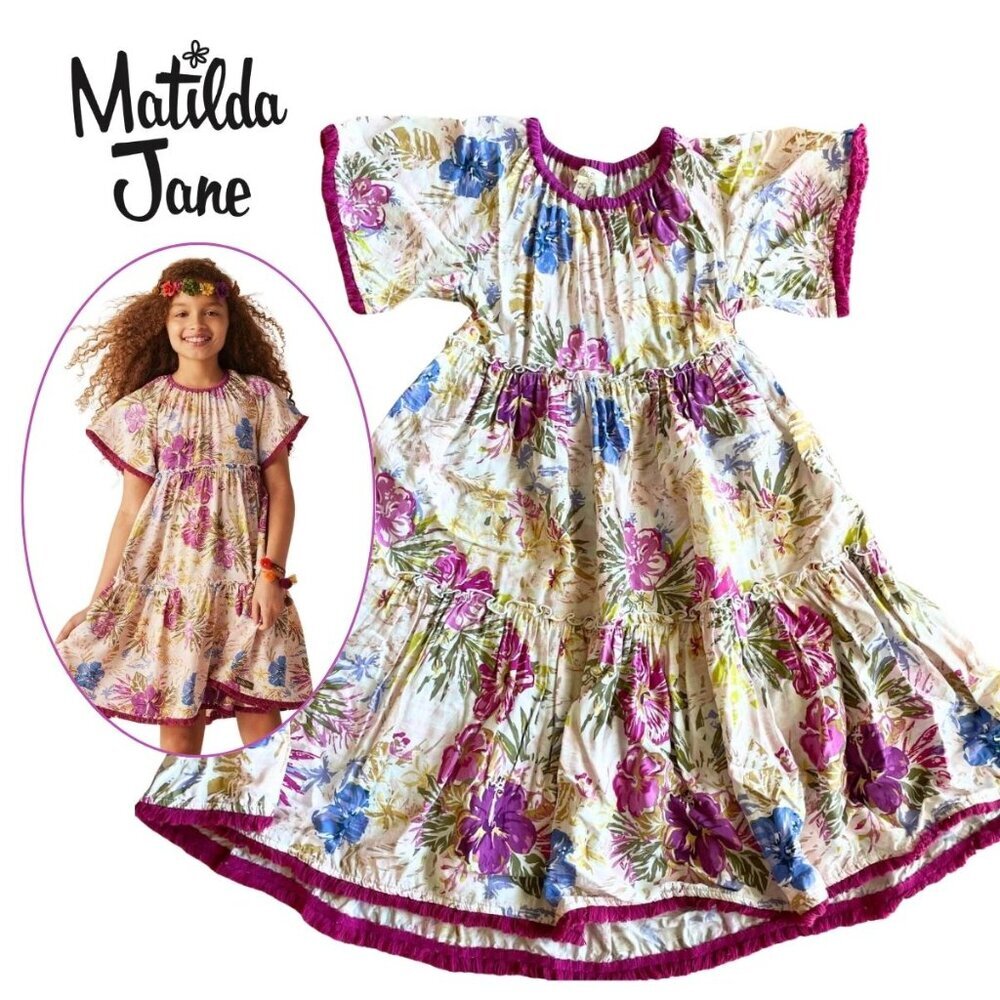Matilda Jane Enchanted Garden Bird Of Paradise Floral Dress - Size 8
